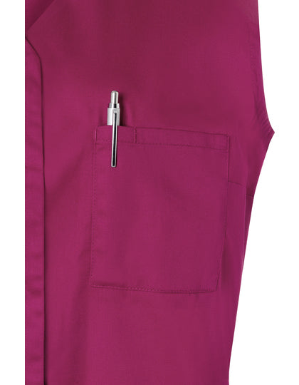 Ärmelloser Damenkasack Essential-Fuchsie