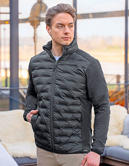 Herren Fleece-Hybrid Jacket - Schwarz (ca. Pantone 419C )