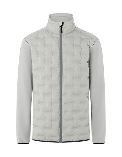 Herren Fleece-Hybrid Jacket - Hellgrau (ca. Pantone 428C)