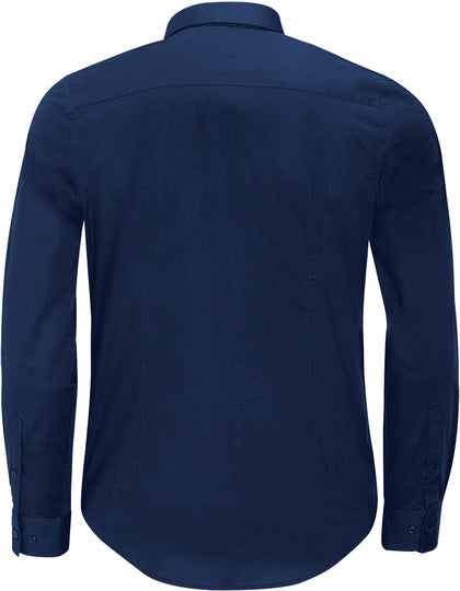 Men´s Long Sleeve Stretch Shirt Blake-Dunkelblau
