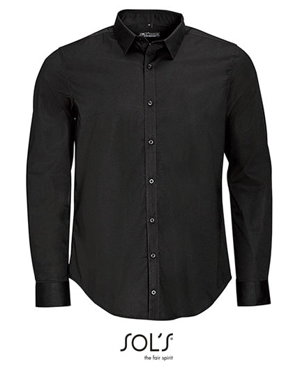 Men´s Long Sleeve Stretch Shirt Blake-Schwarz
