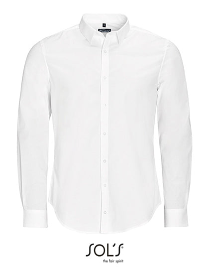 Men´s Long Sleeve Stretch Shirt Blake-Weiß