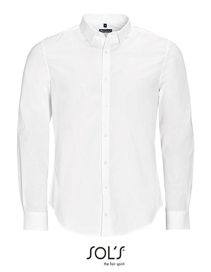 Men´s Long Sleeve Stretch Shirt Blake-Weiß