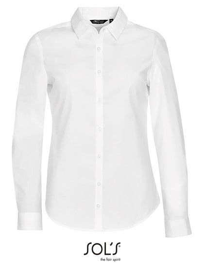 Women´s Long Sleeve Stretch Shirt Blake-Weiß