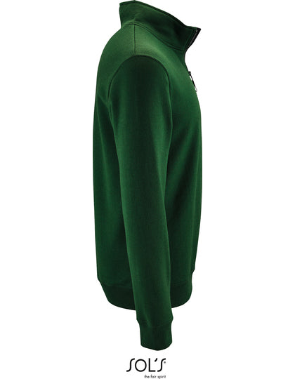 Men´s Zip High Collar Sweatshirt Stan - Flaschengrün