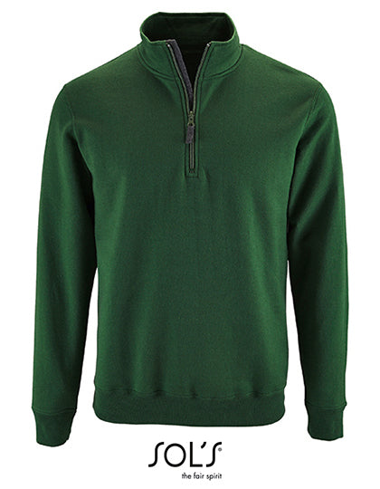Men´s Zip High Collar Sweatshirt Stan - Flaschengrün