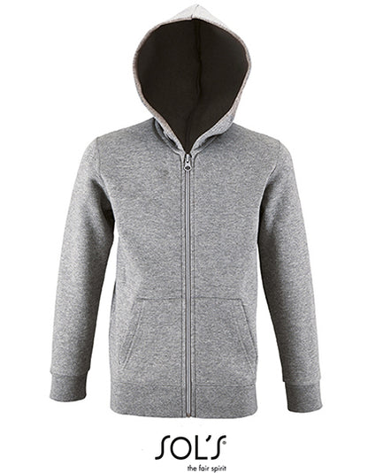 Kids´ Zip Hoodie Stone - Graumelange