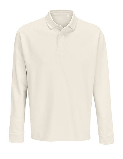 Unisex Polo Collar Sweatshirt Heritage - Cremefarben