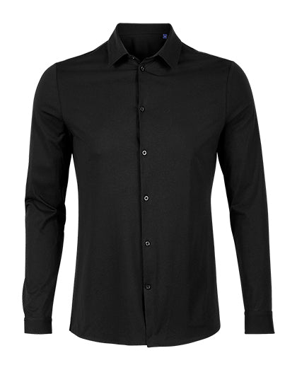 Men´s Mercerised Shirt Balthazar-Tiefschwarz