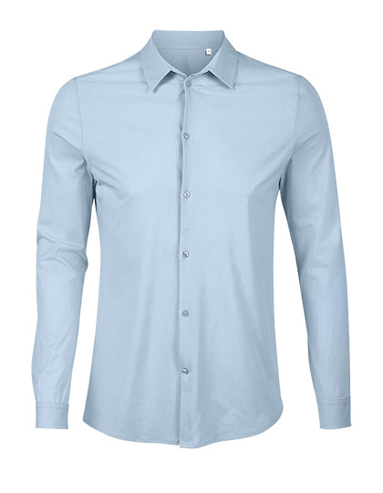 Men´s Mercerised Shirt Balthazar-Zartes Blau