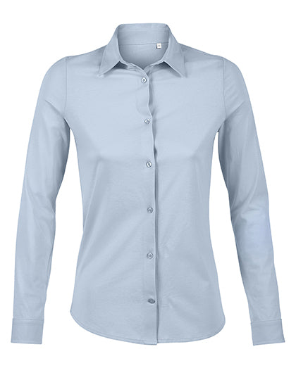 Women´s Mercerised Shirt Balthazar-Zartes Blau