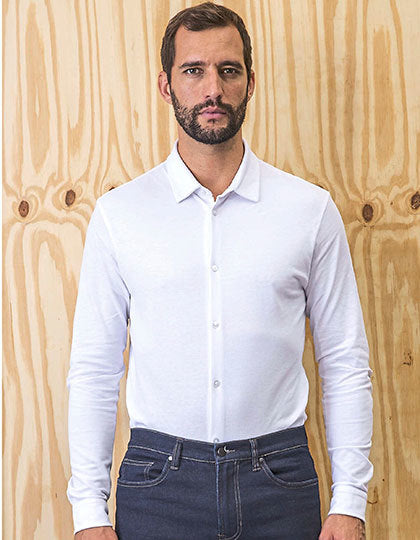 Men´s Cotton Pique Shirt Basile- Tiefschwarz