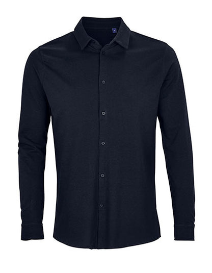 Men´s Cotton Pique Shirt Basile- Nacht