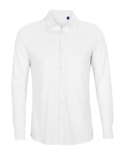Men´s Cotton Pique Shirt Basile- Optisches Weiß