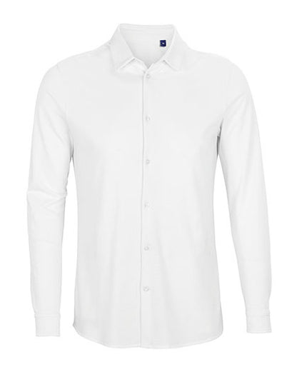 Men´s Cotton Pique Shirt Basile- Optisches Weiß