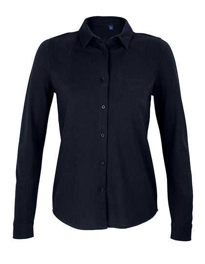 Women´s Cotton Pique Shirt Basile- Nacht
