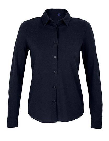 Women´s Cotton Pique Shirt Basile- Nacht