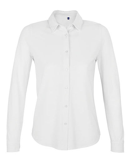 Women´s Cotton Pique Shirt Basile- Optisches Weiß