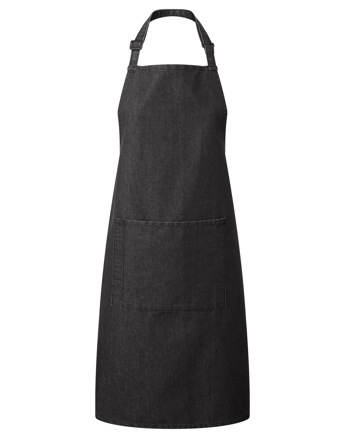 Latzschürze mit Tasche – Premier Colours Collection - Schwarz Denim