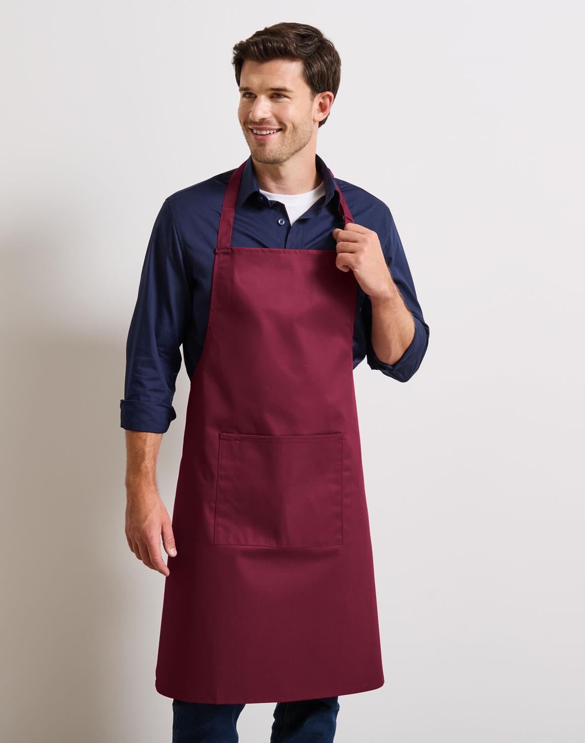 Latzschürze mit Tasche – Premier Colours Collection - Schwarz