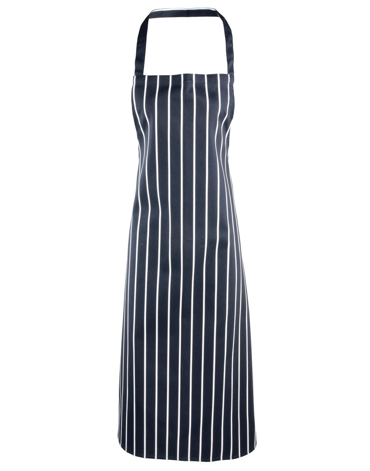 Gestreifte Latzschürze – Premier Striped Bib Apron - Marine