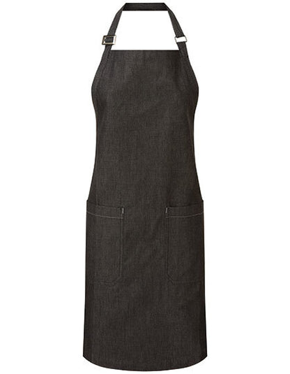 Organic Denim Fairtrade Bib Apron-Schwarz