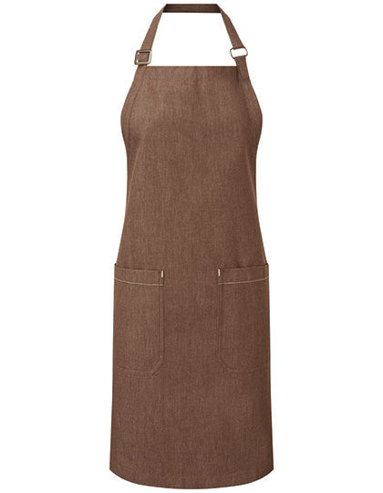 Organic Denim Fairtrade Bib Apron-Brauner Denim