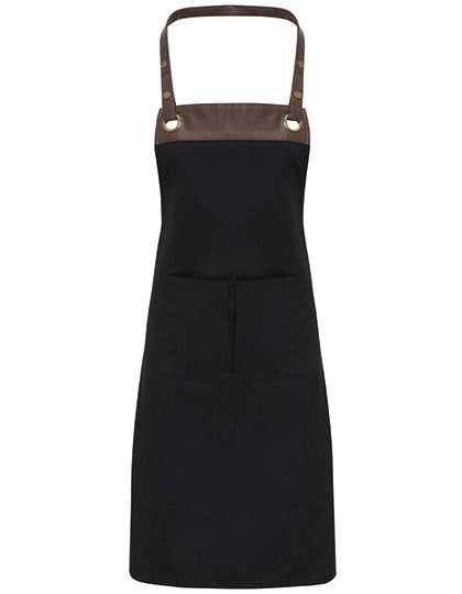 Espresso Bib Apron-Schwarz /Braun
