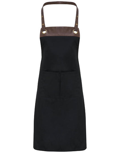 Espresso Bib Apron-Schwarz /Braun