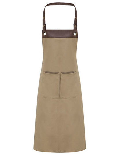 Espresso Bib Apron-Khaki  /Braun