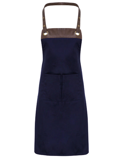 Espresso Bib Apron-Marine/Braun