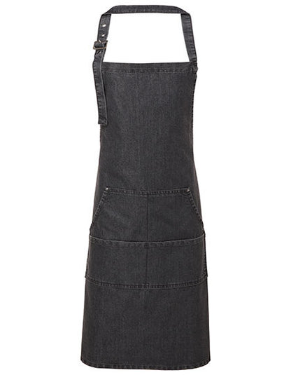 Jeans Stitch Denim Bib Apron-Schwarzer Denim