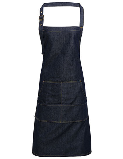 Jeans Stitch Denim Bib Apron-Indigo Denim