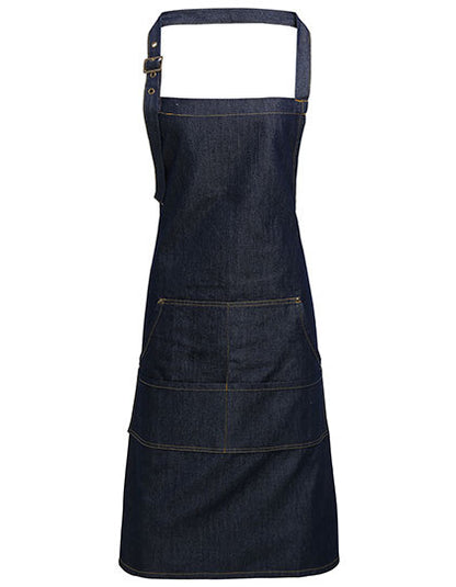 Jeans Stitch Denim Bib Apron-Indigo Denim
