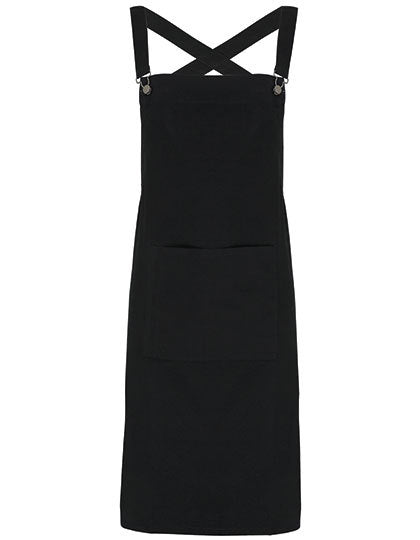 Cross Back Barista Bib Apron-Schwarz