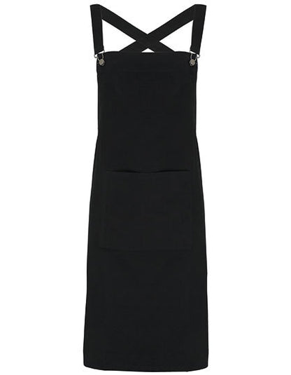 Cross Back Barista Bib Apron-Schwarz