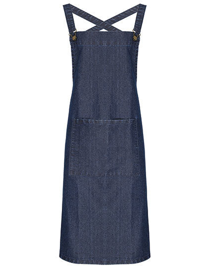 Cross Back Barista Bib Apron-Indigo Denim