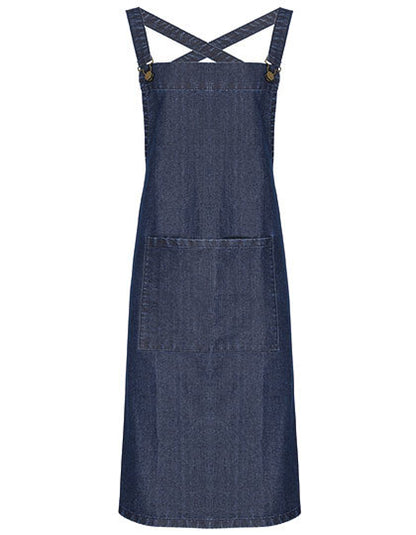 Cross Back Barista Bib Apron-Indigo Denim