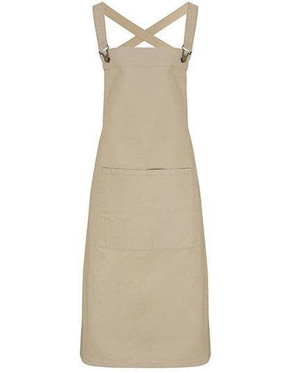 Cross Back Barista Bib Apron-Khaki