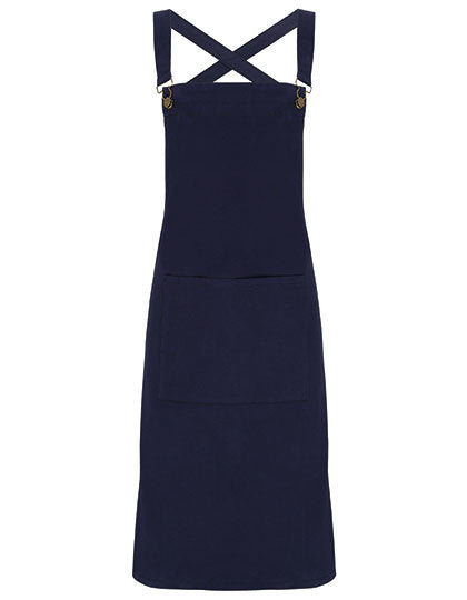 Cross Back Barista Bib Apron-Marine