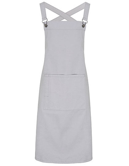Cross Back Barista Bib Apron-Silber