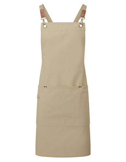 Clip ‘n’ Clasp Cross-Back Bib Apron-Khaki