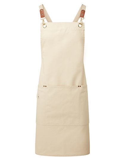 Clip ‘n’ Clasp Cross-Back Bib Apron-Natürlich