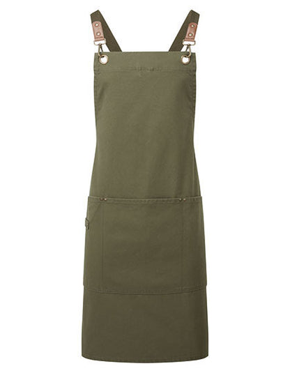 Clip ‘n’ Clasp Cross-Back Bib Apron-Olive