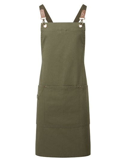Clip ‘n’ Clasp Cross-Back Bib Apron-Olive