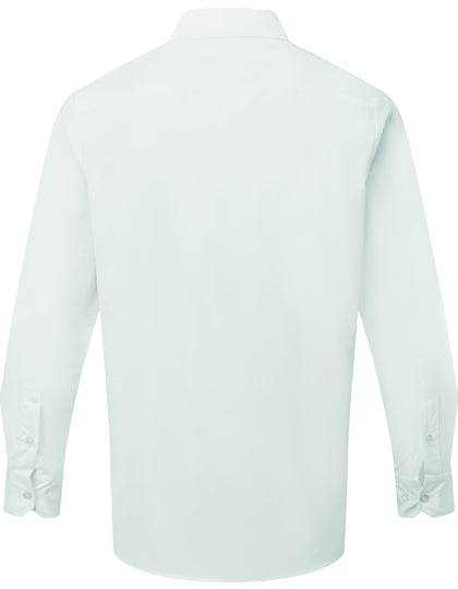 Men´s Long Sleeve Fitted Poplin Shirt- Weiß