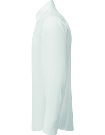 Men´s Long Sleeve Fitted Poplin Shirt- Weiß