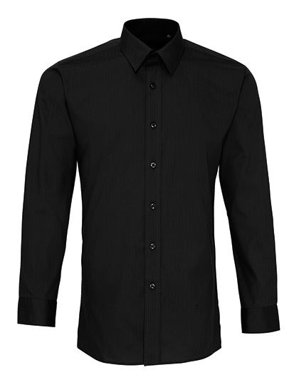 Men’s Long Sleeve ‘Recyclight’ Poplin Shirt-Schwarz