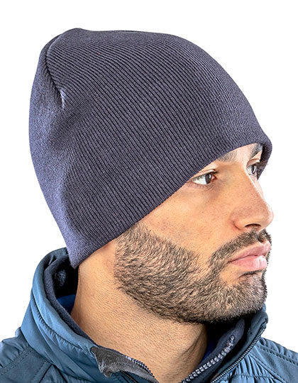 Soft Feel Cuffless Beanie - Schwarz