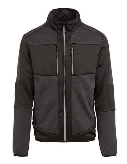 E-volve Unisex Knit Effect Stretch Midlayer Jacket - Ash Heather - Schwarz